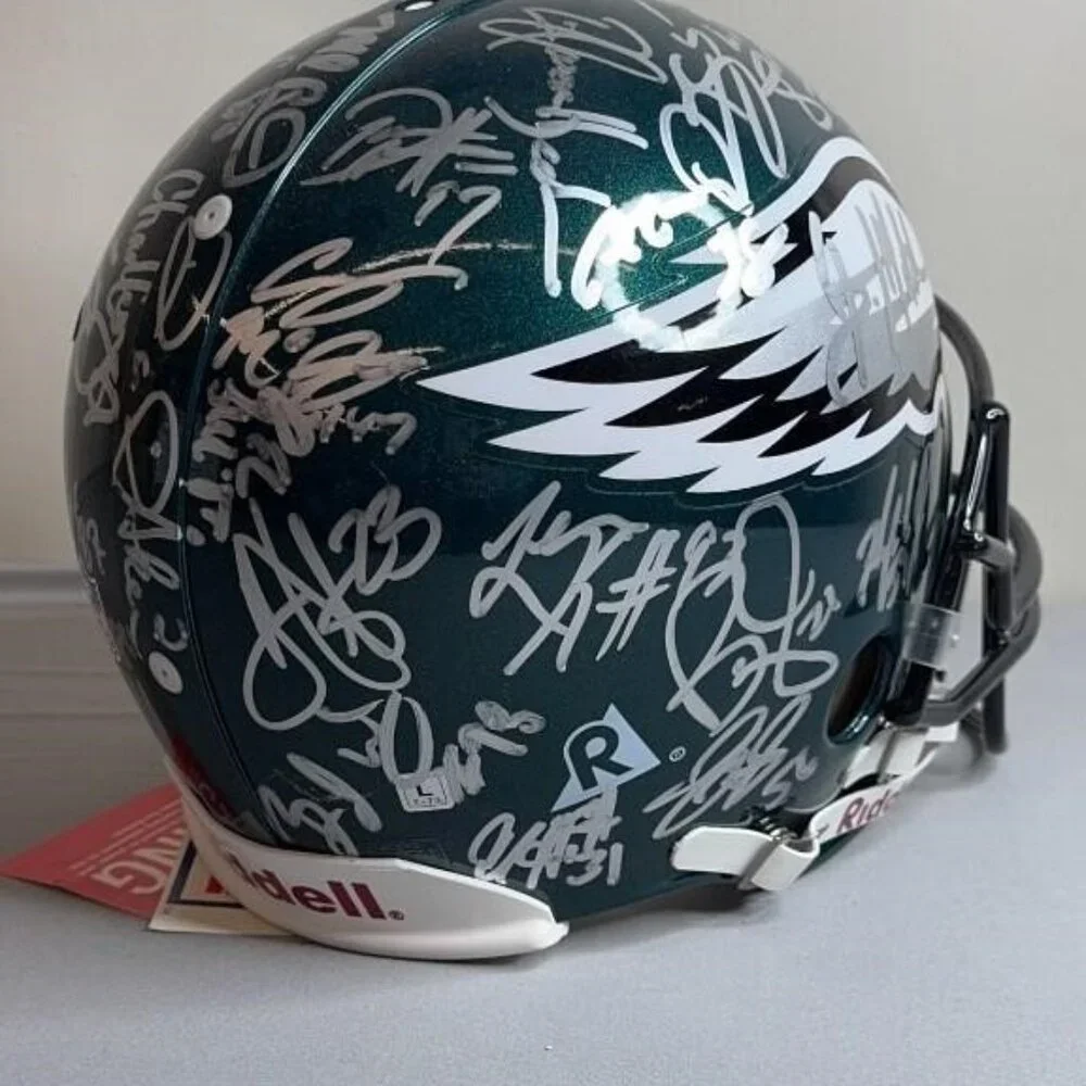 Philadelphia Eagles Signed Full Size Authentic Riddell NFL Football Helmet 2002 - Picture 7 of 12